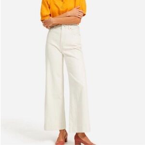 EVERLANE Womens The Summer Wide Leg Jeans High Rise Size 30 in Cream/White NWT